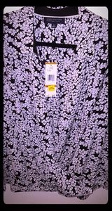 Women's plus size cross over blouse